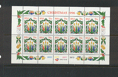 RSA 1996 CHRISTMAS / Candles / Greetings 10v sht (n17241)