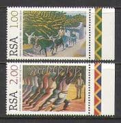 RSA 1996 Donkeys / Paintings / Art / Animals 2v set (n21509)