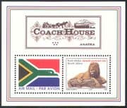 RSA 1997 Airmail Flag/ Lion/ Wild Cats/ Coach House/ Flag/ Animals/ Horse/ Transport 2v m/s (s3867)