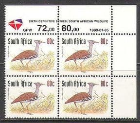 RSA 1998 Kori Bustard  /  Bird  /  Nature  /  Wildlife rdrw '99 rpnt 1v c  /  b (za10067)
