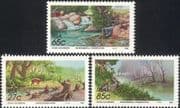 RSA/South Africa 1992 Environment/ Waterfall/ Rabbits/ Deer/ Trees/ Animals/ Nature 3v set (n23354)