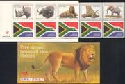 RSA/South Africa 1996 "BIG FIVE"/ Lion/ Leopard/ Rhino/ Elephant/ Buffalo/ Animals/ Wildlife/ Nature 5v + labels bklt (n17204)