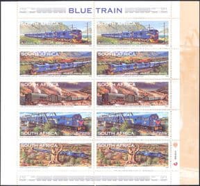 RSA - South Africa 1997  Blue Train/ Trains/ Railways/ Locomotives  10v bklt  (s703v)