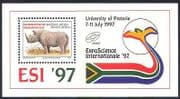 RSA/South Africa 1997 Rhino/ Rhinoceros/ Wildlife/ Animals/ Nature/ Science m/s (s3865)