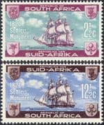 RSA/South Aftica 1962 Ship/ Sailing/ Sail/ Nautical/ Boats/ Transport/ "Precinct Stone" Monument 2v set (n23377)