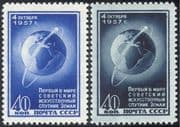 Russia 1957 First Artificial Satellite/ Space/ Satellites /Globe/ Rockets /Science 2v set (n33108)