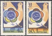 Russia 1957 Youth Festival/ Pigeon/ Dove/ Birds/ Nature/ Animation 2v set (n33112)