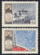 Russia 1959 Popov / Radio Mast / Polar Rescue / Ship / Transport / Telecomms 2v set n33437