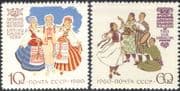 Russia 1960 Traditional Costumes/ Clothes/ Design/ Textiles/Animation 2v set (n44425)