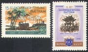 Russia 1960 Vietnam/ Tractor/ Farming/ Building/ Industry/ Books/ Trees 2v set (n33479)