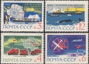Russia 1963 Arctic/ Antarctic/ Penguins/ Whales/ Ships/ Planes/ Aurora 4v set (n24152)
