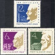Russia 1963 Pasteur/ Calmette/ Mechnikov/ Medical/ Health/ Welfare/ People/ Buildings/ Architecture 3v set (n17906)