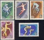 Russia 1963 Spartakiad/ Sports/ Cycling/ Football/ Soccer/ Basketball 5v set (ru1140)