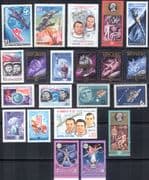 Russia 1964-86 Super Space Selection/ Gagarin/ Rockets/ Radio/ Satellites/ Astronauts 21v (b626a)
