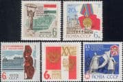 Russia 1965 Liberation/ Buildings/ Train/ Bus/ Flags/ Statues/ Arms 5v set (ru1067)