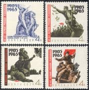 Russia 1965 Rebellion/ Potemkin/ Sailors Statue/ Soldiers/ Politics/ People 4v set (n43172)