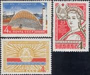 Russia 1965 Traditional Costumes/ Clothes/ Flags/ Coat-of-Arms/ Music 3v set (ru1065)