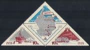 Russia 1966 Antarctic / Ship / Penguins / Tractor / Map / Transport / Birds 3v set (n11752a)