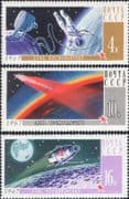 Russia 1967 Cosmonautics Day/ Space/ Luna 10/ Moon/ Astronaut/ Rocket 3v set (ru1174)