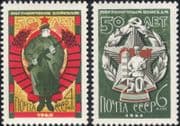 Russia 1968 Soviet Frontier Guards/ Soldiers/ Army/ Military/ Badge 2v set (ru1011)