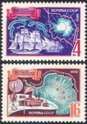 Russia 1970 Antarctic Exploration/ Sailing Ships/ Radio/ Rocket /Map/ Boats/ Transport 2v set n11798