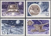 Russia 1971 Space/ "Luna 17"/ Moon Landing/ Rockets/ Radio Dish 4v set (n11806a)