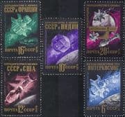 Russia 1976 Space/ Satellite/ Soyuz/ Apollo/ Research/ Science 5v set (b4682)