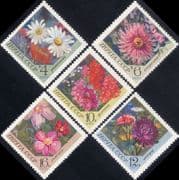 Russia 1977 Flowers/ Plants/ Nature/ Aster/ Camomile/ Clematis/ Phlox/ Dahlia 5v set (n43973)