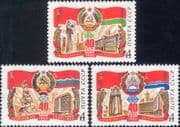 Russia 1980 Buildings/ Coat-of-Arms/ Flags/ Trains/ Railway/ Transport/ Architecture 3v set (n43169)