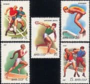 Russia 1981 Sports/Football/Boxing/Swimming/Athletics/Soccer/Games 5v set (b4660)