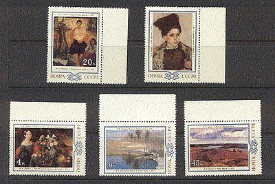 Russia 1983 PAINTINGS / Art / Army / Landscapes 5v set n17740