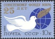 Russia 1986 Soviet Peace Fund/ Dove/ Globe/ Birds/ Animation 1v (n17901)