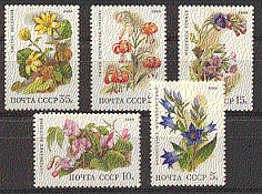 Russia 1988 Forest Flowers / Nature / Plants 5v set (b1146)
