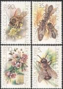 Russia 1989 Honey Bees/ Insects/ Nature/ Flowers/ Bee Keeping/ Food 4v set (b648)