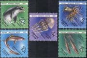 Russia 1991 Dolphin/ Jellyfish/ Fish/ Shark/ Marine/ Nature/ Animals/ Wildlife 5v set (b9106)