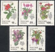 Russia 1993 Fuchsia/ Violet/ Begonia/ Cyclamen/ Pot Plants/ Flowers/ Nature 5v set (n17806)