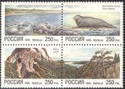 Russia 1995 Seal/ Lynx/ Nature/ Cats/ Wildlife/ Endangered Animals/ Conservation/ Environment 4v set blk (n33616)