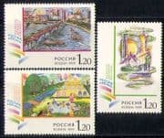 Russia 1999 Art / Transport / Buildings / Boats 3v set n28531