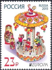 Russia 2015 Europa/ Toys/ Toy Dolls/ Horses/ Merry-go-round/ Cockerel 1v (n43995)
