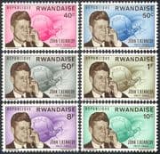 Rwanda 1965 JFK/ President John F Kennedy/ Space/ People/ Politicians 4v set n41246