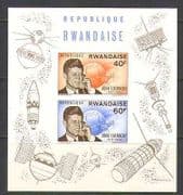 Rwanda 1965 JFK / Space / Telecomms 2v m / s imperf (n22232)