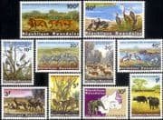 Rwanda 1965 Kagera National Park/ Animals/ Birds/ Nature/ Wildlife 10v set (n22222u)