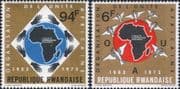 Rwanda 1973 OAU/ African Unity Organisation/ Maps/ Doves/ Birds/ Hands 2v set (n22230k)