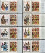 Rwanda 1975 Drought Relief Fund/ Costumes/ Clothes/ Surcharge 8v + labels set (n22230u)