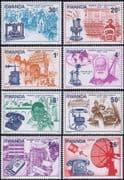 Rwanda 1976 Telephone/ Inventions/ Science/ Technology/ Communication 8v set (n22222h)