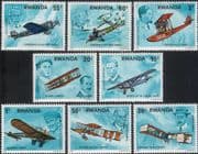 Rwanda 1978 Aviation Pioneers/ Planes/ Aircraft/ Helicopter/ Transport 8v set (n22233)