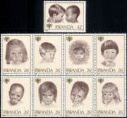 Rwanda 1979 International Year of the Child/ Children/ IYC/ Welfare/ People 9v set (n22428)