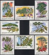 Rwanda 1979 Trees/ Flowers/ Plants/ Nature/ Figs/ Palms/ Leaves/ Fruit 8v set (n22307b)