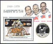Rwanda 1980 Apollo 11/ Space/ Moon Landing/ Astronauts/ Rocket 1v m/s (n22223)