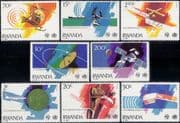 Rwanda 1981 ITU-UIT/ Communications Satellite/ Radio/ Helicopter/ Plane/ Ship/ Space 8v (n24056a)